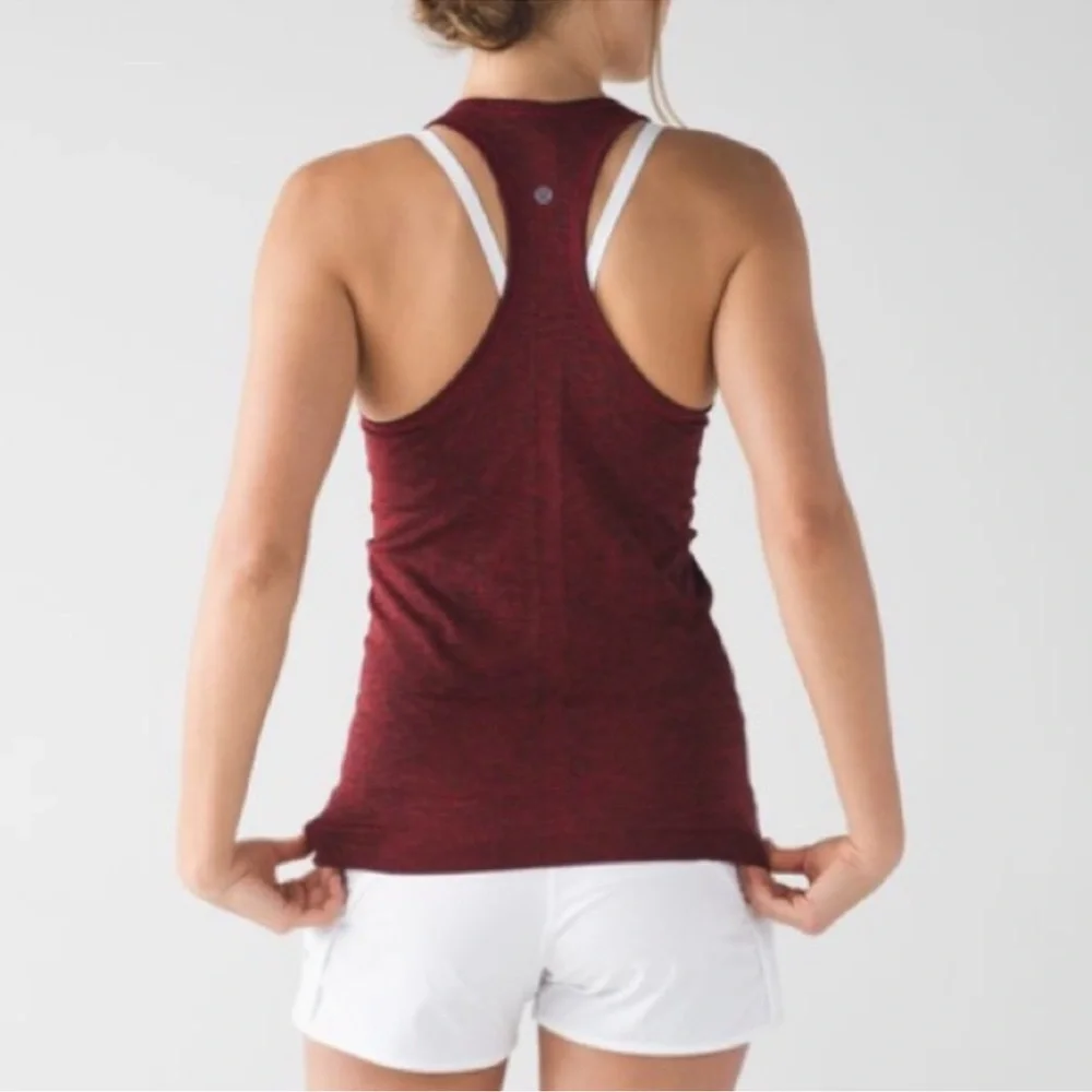 Lululemon Swiftly Tech Racerback Top Women’s size 8 True Red / Black Tank - Picture 2 of 8